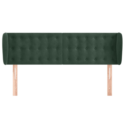 Hoofdbord Met Randen Fluweel 147 x 23 x 78/88 cm Donkergroen