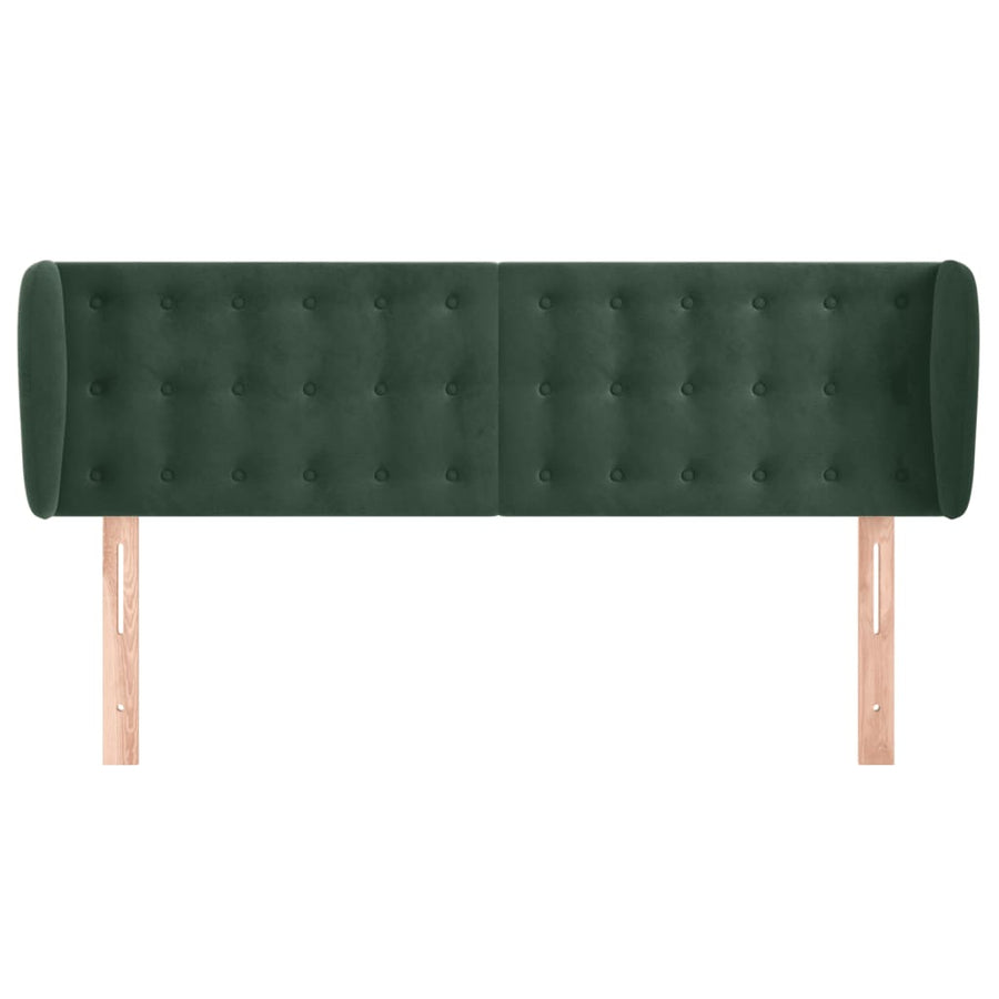 Hoofdbord Met Randen Fluweel 147 x 23 x 78/88 cm Donkergroen