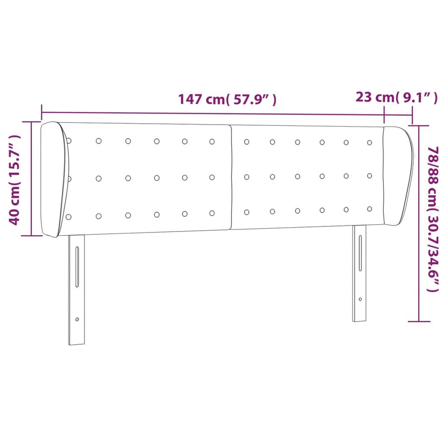 Hoofdbord Met Randen Fluweel 147 x 23 x 78/88 cm Donkergroen