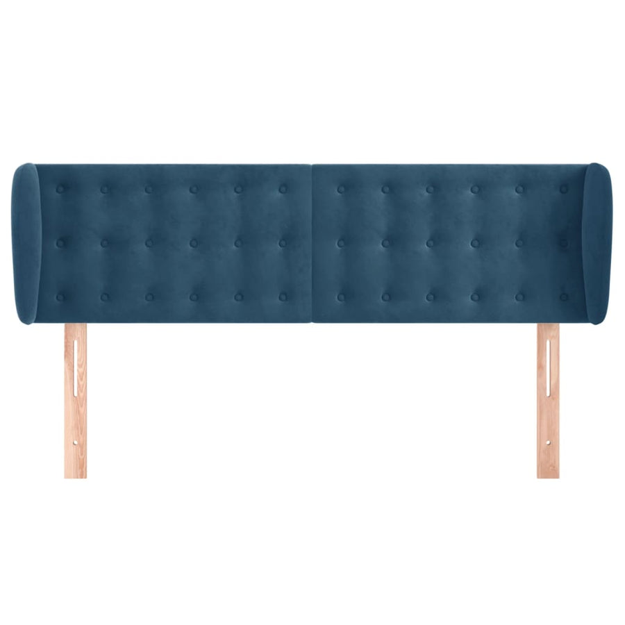 Hoofdbord Met Randen Fluweel 1 147 x 23 x 78/88 cm Donkerblauw