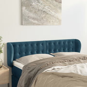 Hoofdbord 147x23x78/88 cm fluweel donkerblauw