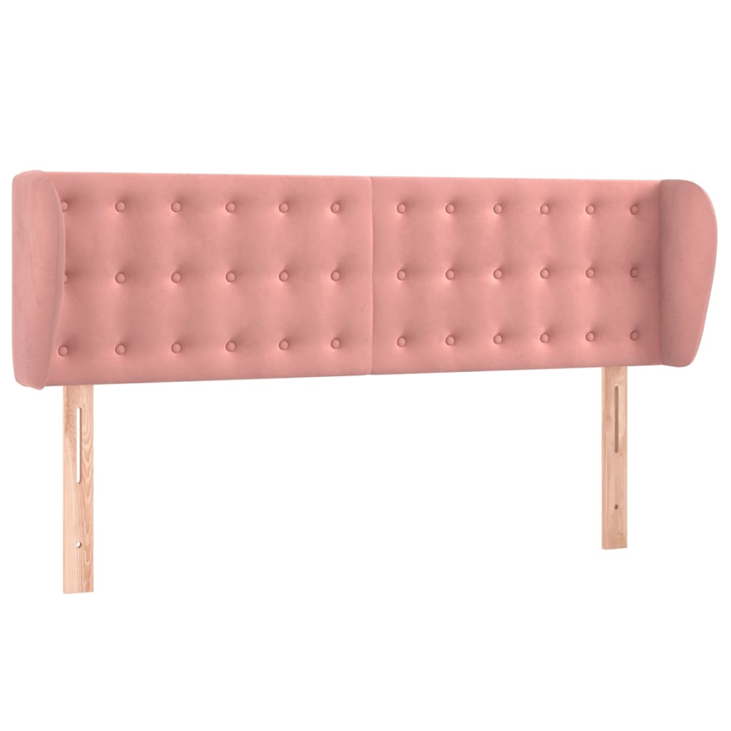 Hoofdbord Met Randen Fluweel 1 147 x 23 x 78/88 cm Roze