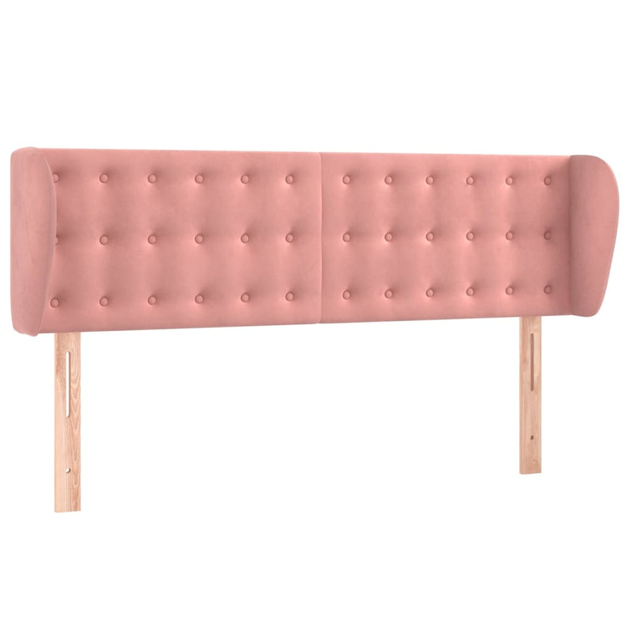Hoofdbord Met Randen Fluweel 1 147 x 23 x 78/88 cm Roze