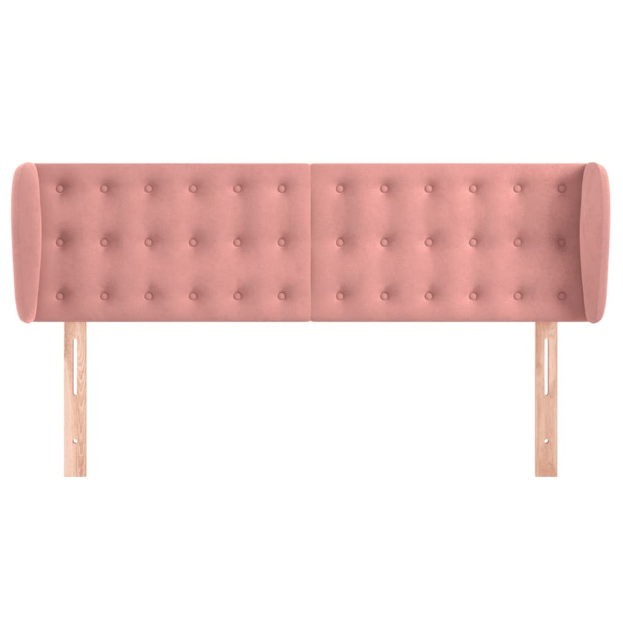Hoofdbord Met Randen Fluweel 1 147 x 23 x 78/88 cm Roze