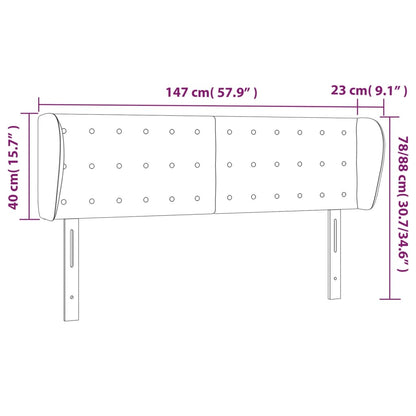 Hoofdbord Met Randen Fluweel 1 147 x 23 x 78/88 cm Roze