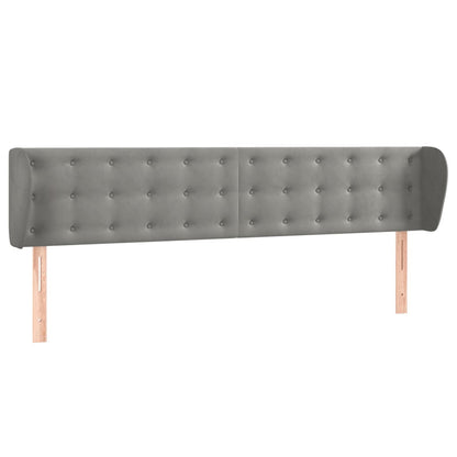 Hoofdbord Met Randen Fluweel 163 x 23 x 78/88 cm Lichtgrijs