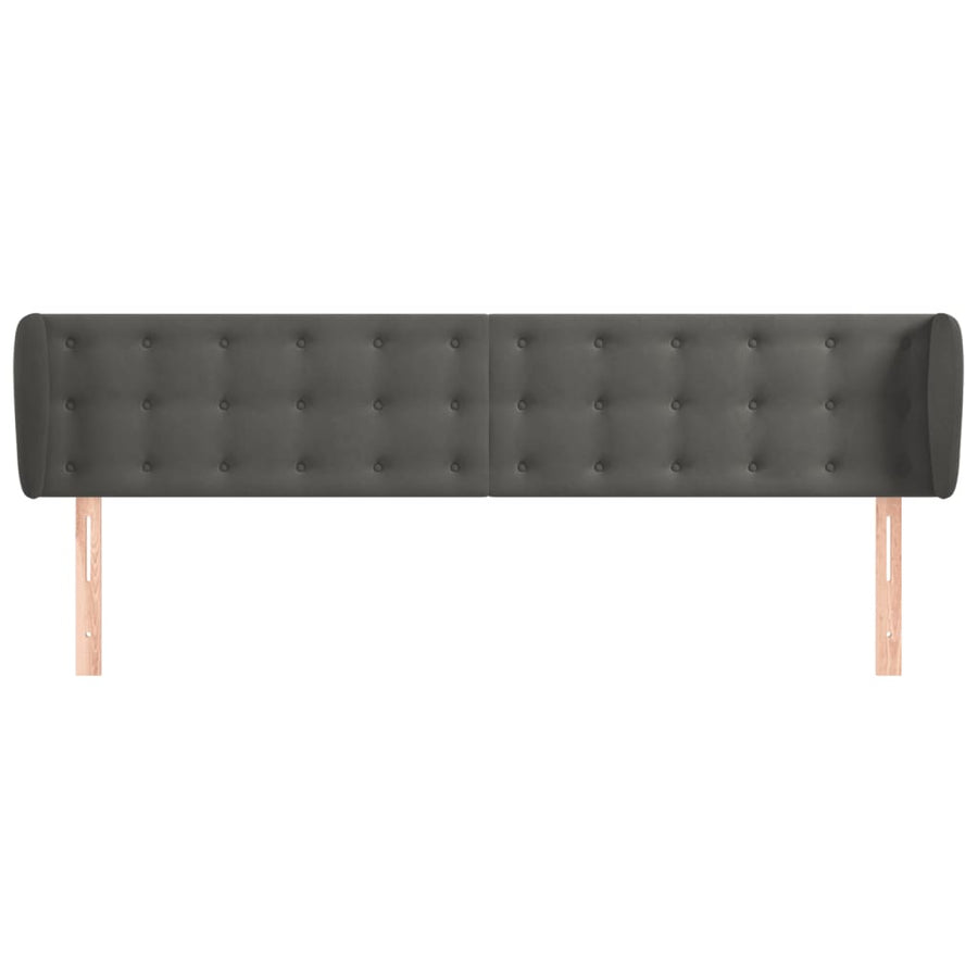 Hoofdbord Met Randen Fluweel 163 x 23 x 78/88 cm Donkergrijs