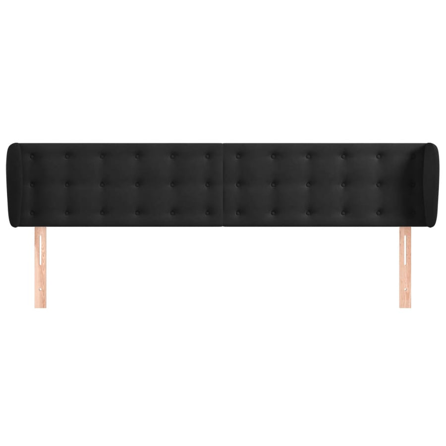 Hoofdbord Met Randen Fluweel 163 x 23 x 78/88 cm Zwart