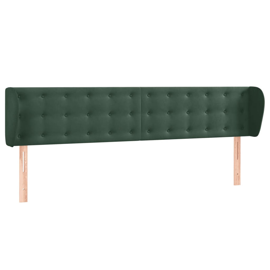 Hoofdbord Met Randen Fluweel 163 x 23 x 78/88 cm Donkergroen