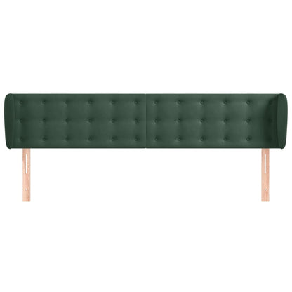 Hoofdbord Met Randen Fluweel 163 x 23 x 78/88 cm Donkergroen