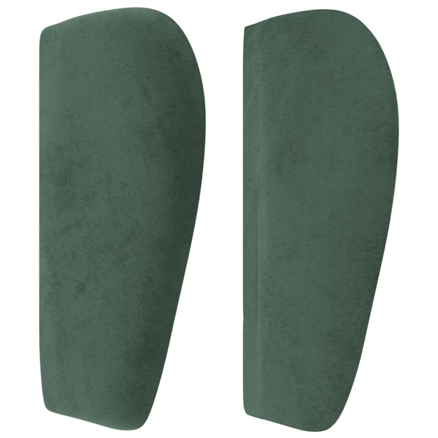 Hoofdbord Met Randen Fluweel 163 x 23 x 78/88 cm Donkergroen