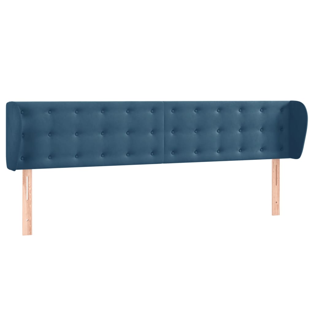 Hoofdbord Met Randen Fluweel 1 163 x 23 x 78/88 cm Donkerblauw