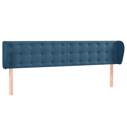 Hoofdbord Met Randen Fluweel 1 163 x 23 x 78/88 cm Donkerblauw