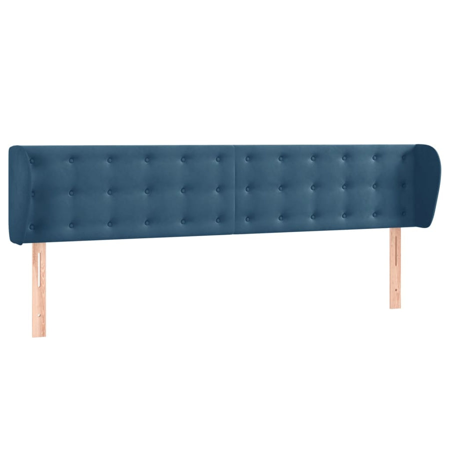 Hoofdbord Met Randen Fluweel 1 163 x 23 x 78/88 cm Donkerblauw