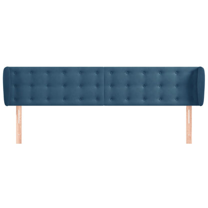 Hoofdbord Met Randen Fluweel 1 163 x 23 x 78/88 cm Donkerblauw