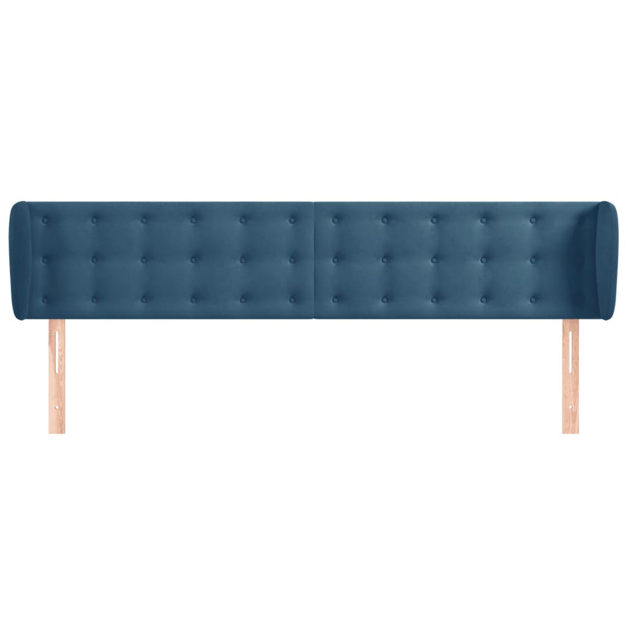 Hoofdbord Met Randen Fluweel 1 163 x 23 x 78/88 cm Donkerblauw