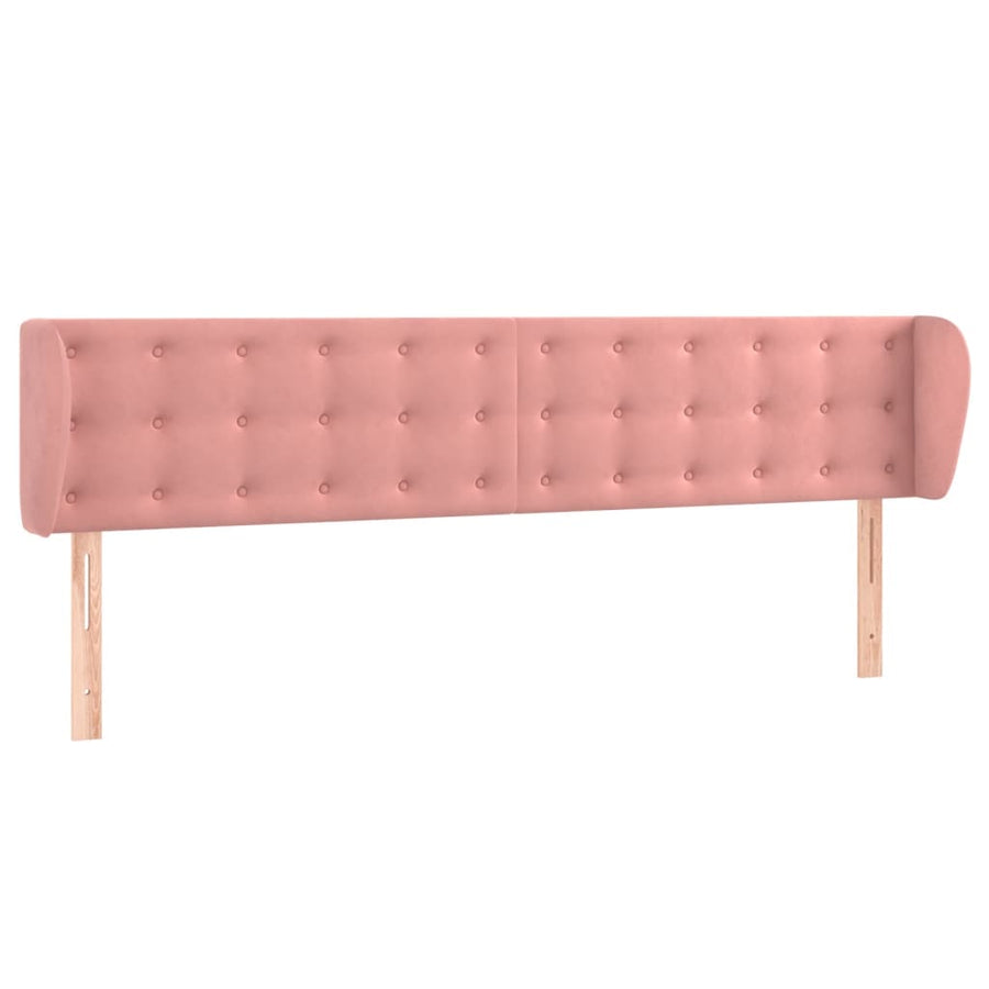Hoofdbord Met Randen Fluweel 163 x 23 x 78/88 cm Roze