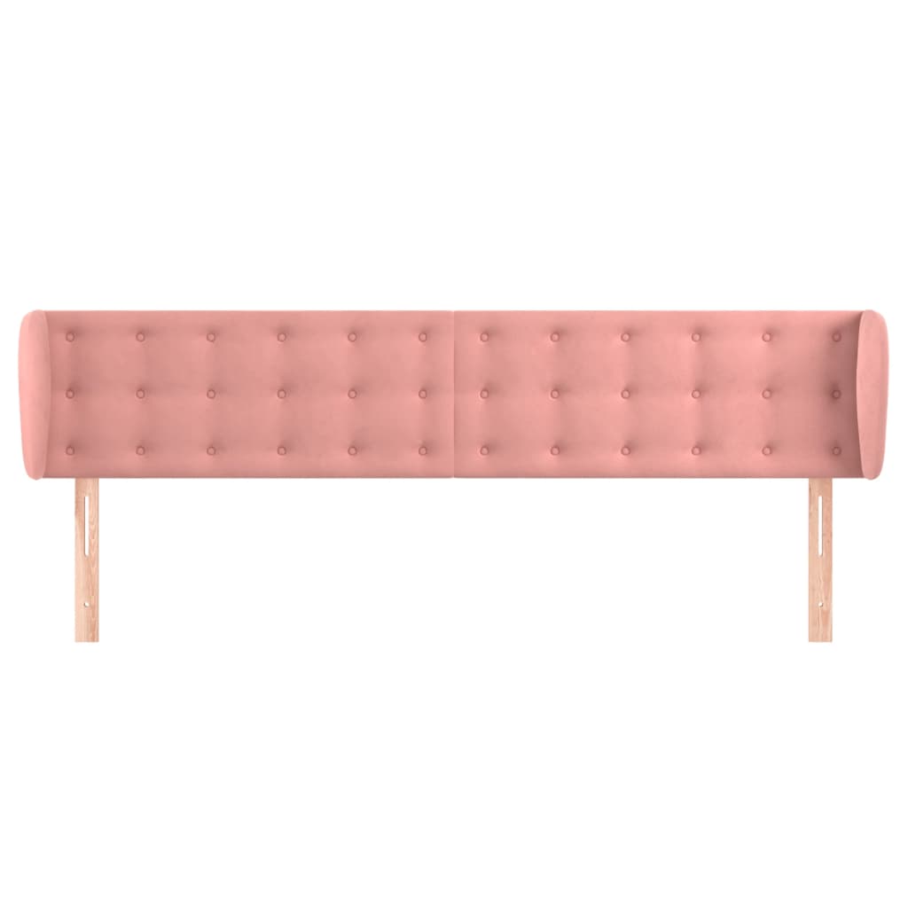 Hoofdbord Met Randen Fluweel 163 x 23 x 78/88 cm Roze