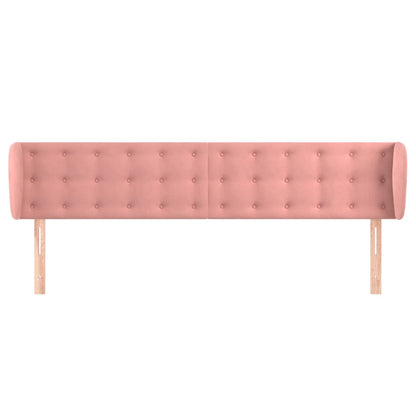 Hoofdbord Met Randen Fluweel 163 x 23 x 78/88 cm Roze