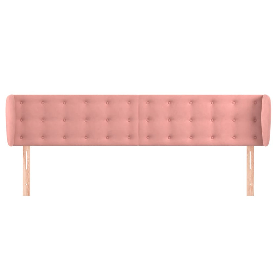 Hoofdbord Met Randen Fluweel 163 x 23 x 78/88 cm Roze