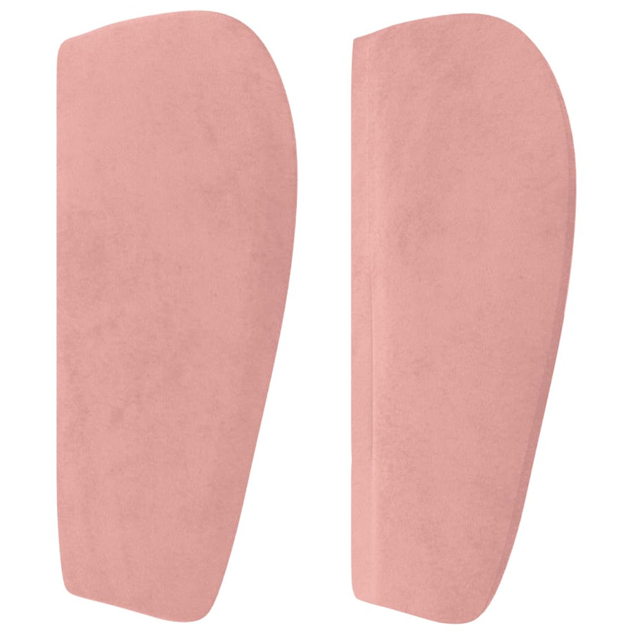 Hoofdbord Met Randen Fluweel 163 x 23 x 78/88 cm Roze