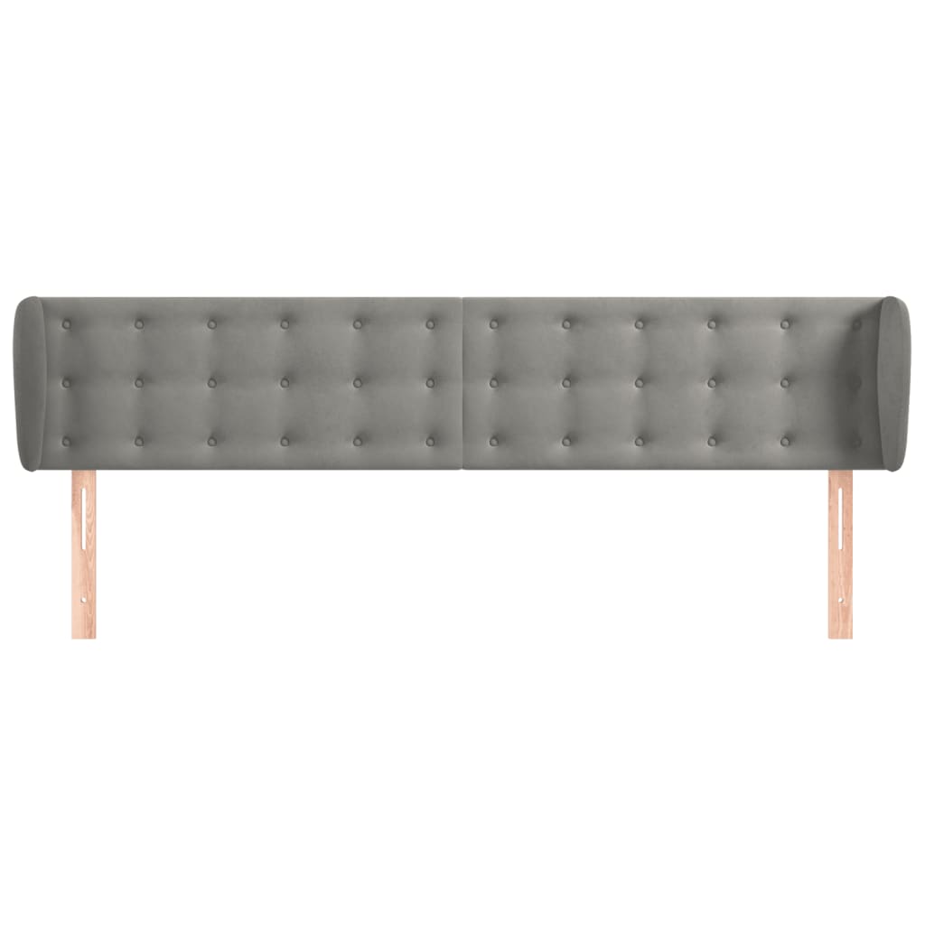 Hoofdbord Met Randen Fluweel 1 183 x 23 x 78/88 cm Lichtgrijs