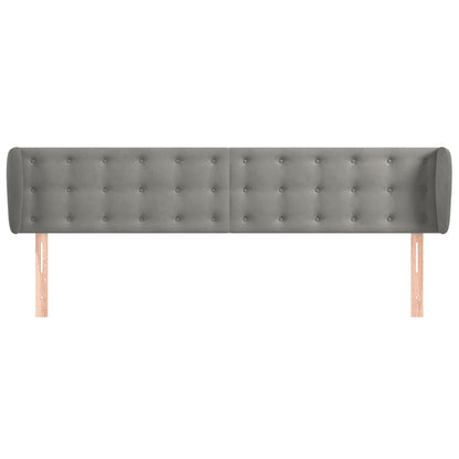 Hoofdbord Met Randen Fluweel 1 183 x 23 x 78/88 cm Lichtgrijs
