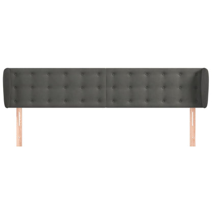 Hoofdbord Met Randen Fluweel 183 x 23 x 78/88 cm Donkergrijs