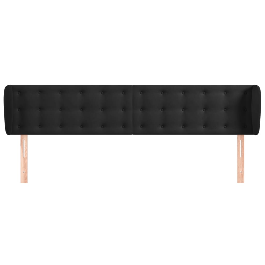 Hoofdbord Met Randen Fluweel 183 x 23 x 78/88 cm Zwart