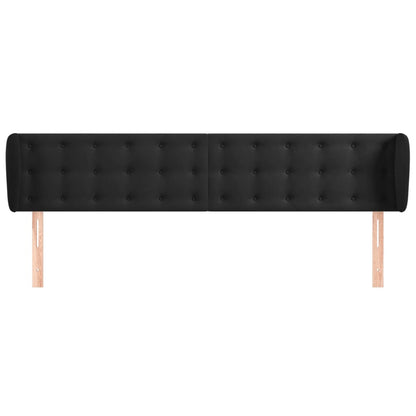Hoofdbord Met Randen Fluweel 183 x 23 x 78/88 cm Zwart