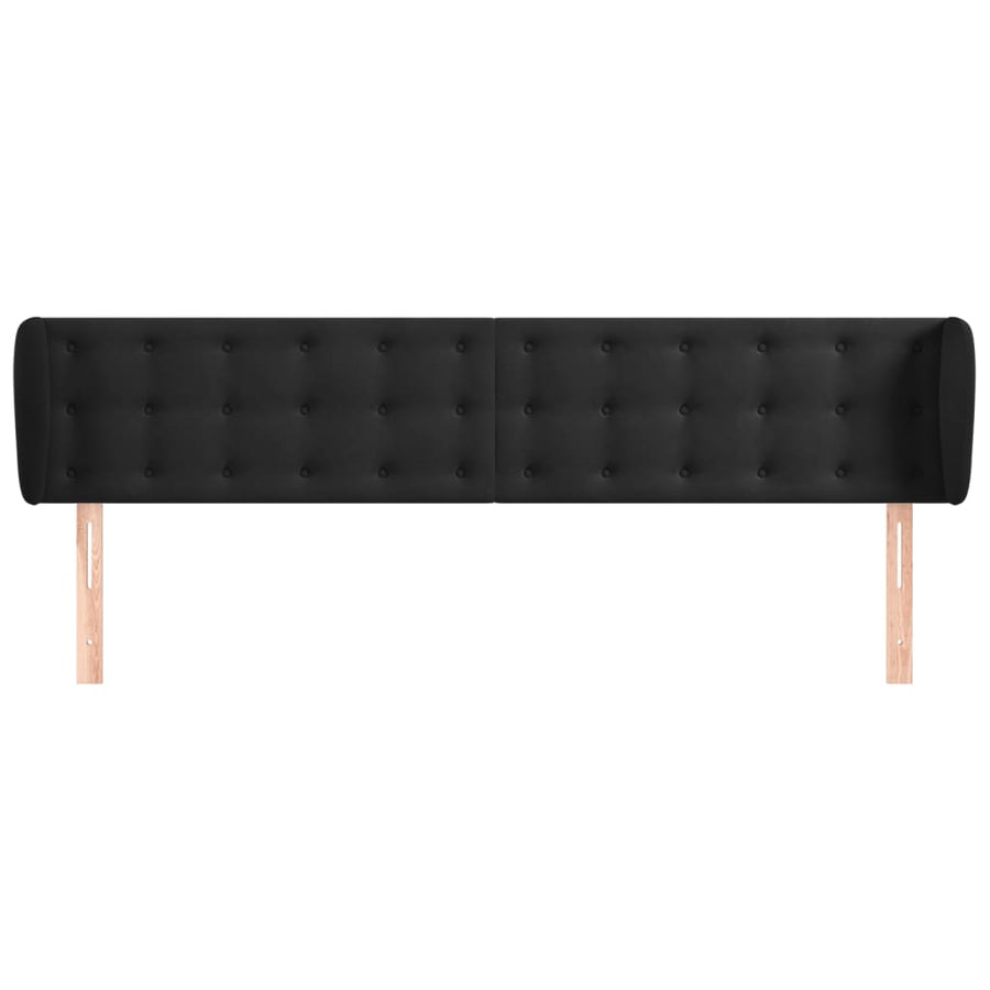 Hoofdbord Met Randen Fluweel 183 x 23 x 78/88 cm Zwart