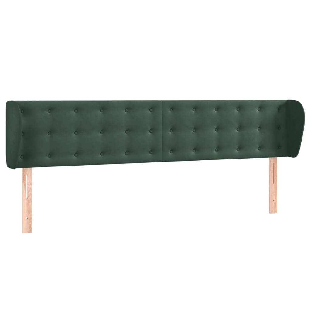 Hoofdbord Met Randen Fluweel 183 x 23 x 78/88 cm Donkergroen
