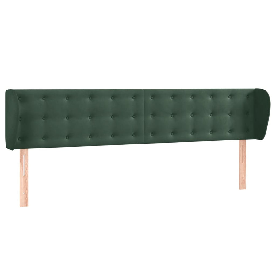 Hoofdbord Met Randen Fluweel 183 x 23 x 78/88 cm Donkergroen