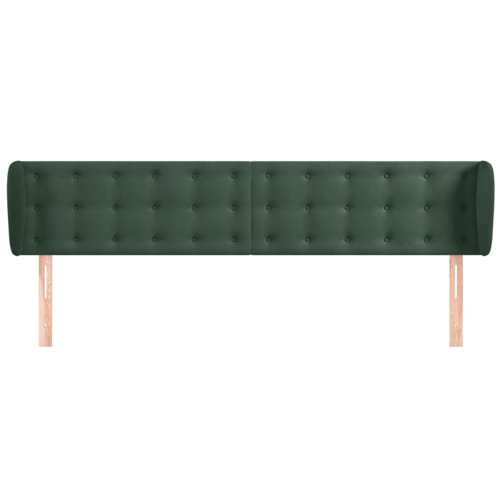 Hoofdbord Met Randen Fluweel 183 x 23 x 78/88 cm Donkergroen