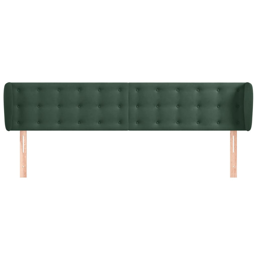 Hoofdbord Met Randen Fluweel 183 x 23 x 78/88 cm Donkergroen