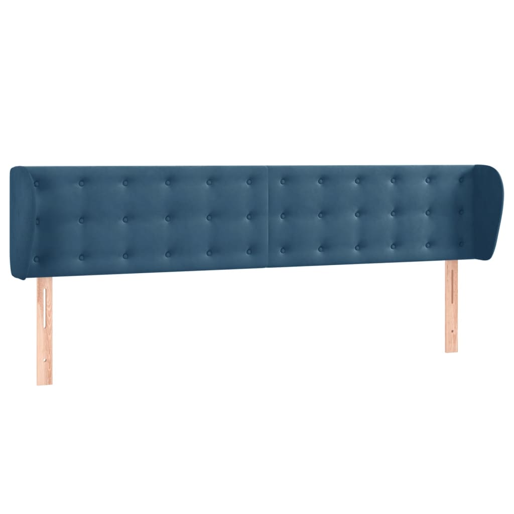 Hoofdbord Met Randen 183X23X78/88 Cm Fluweel Donkerblauw 183 x 23 x 78/88 cm
