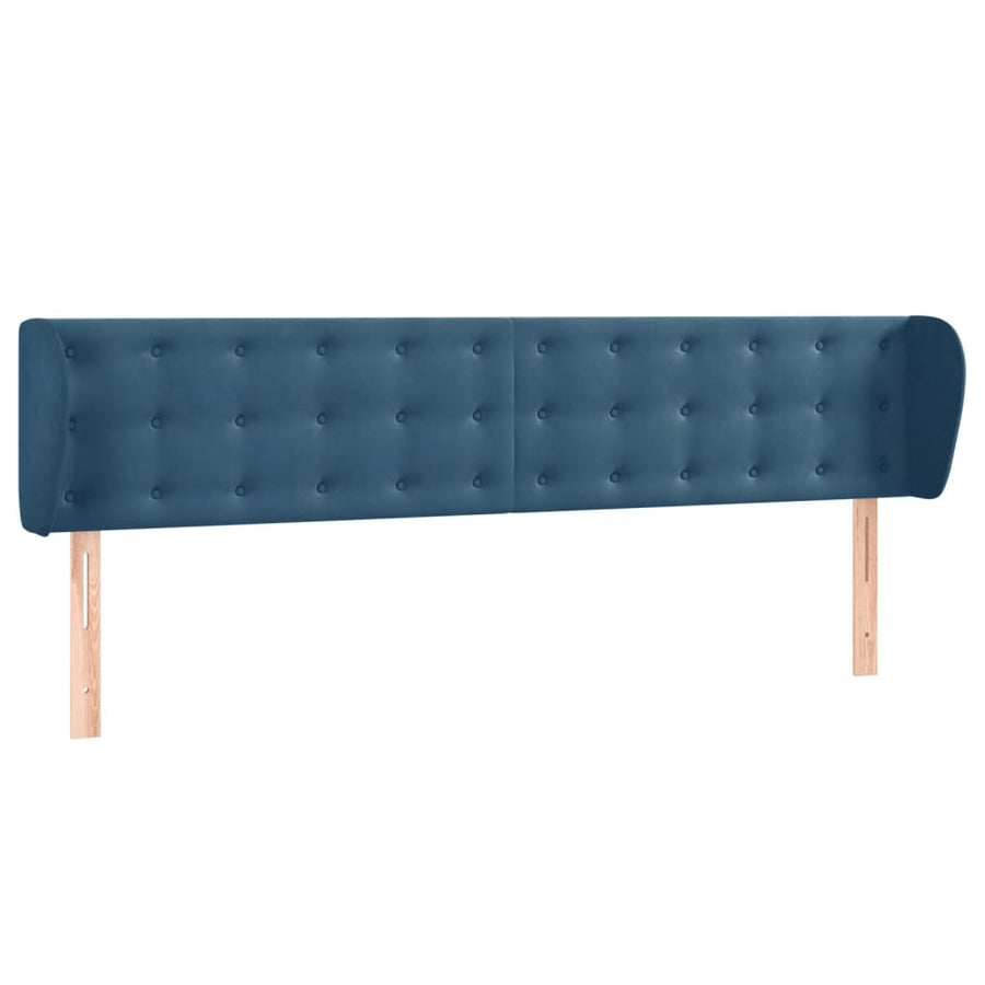 Hoofdbord Met Randen 183X23X78/88 Cm Fluweel Donkerblauw 183 x 23 x 78/88 cm