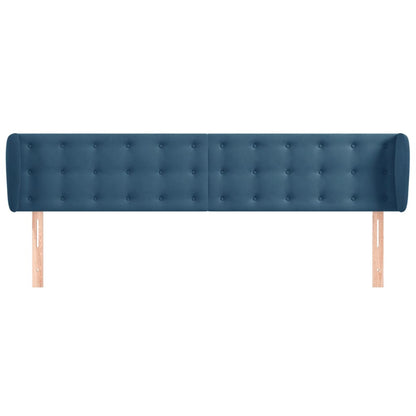 Hoofdbord Met Randen 183X23X78/88 Cm Fluweel Donkerblauw 183 x 23 x 78/88 cm