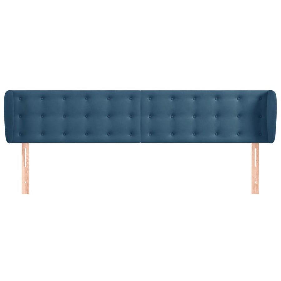 Hoofdbord Met Randen 183X23X78/88 Cm Fluweel Donkerblauw 183 x 23 x 78/88 cm