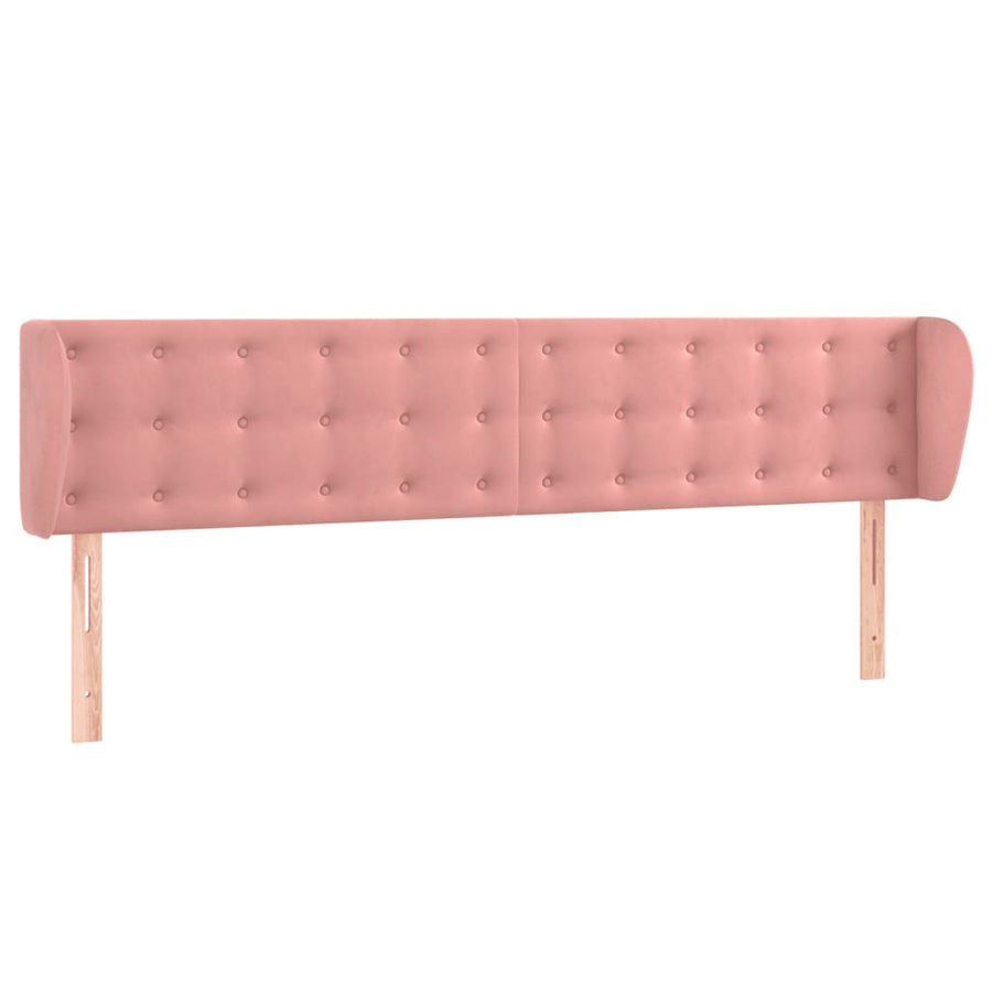 Hoofdbord Met Randen 183X23X78/88 Cm Fluweel Roze 183 x 23 x 78/88 cm