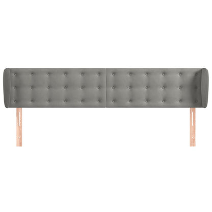 Hoofdbord Met Randen Fluweel 203 x 23 x 78/88 cm Lichtgrijs
