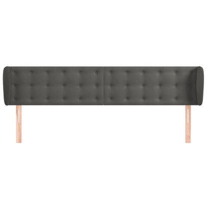 Hoofdbord Met Randen Fluweel 203 x 23 x 78/88 cm Donkergrijs