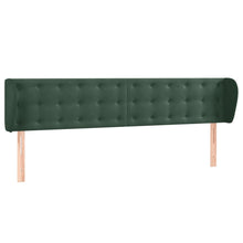 Hoofdbord Met Randen Fluweel 203 x 23 x 78/88 cm Donkergroen