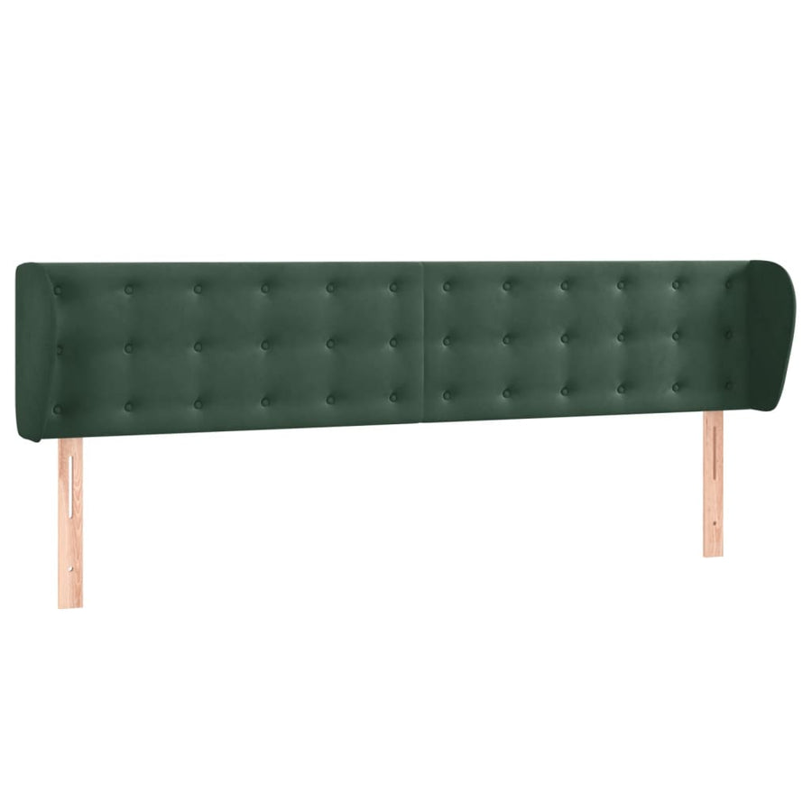 Hoofdbord Met Randen Fluweel 203 x 23 x 78/88 cm Donkergroen
