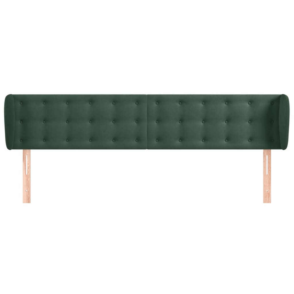 Hoofdbord Met Randen Fluweel 203 x 23 x 78/88 cm Donkergroen