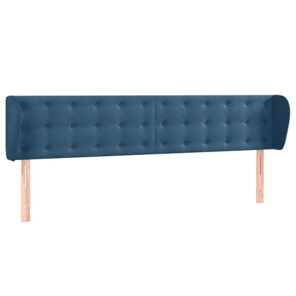 Hoofdbord Met Randen Fluweel 203 x 23 x 78/88 cm Donkerblauw
