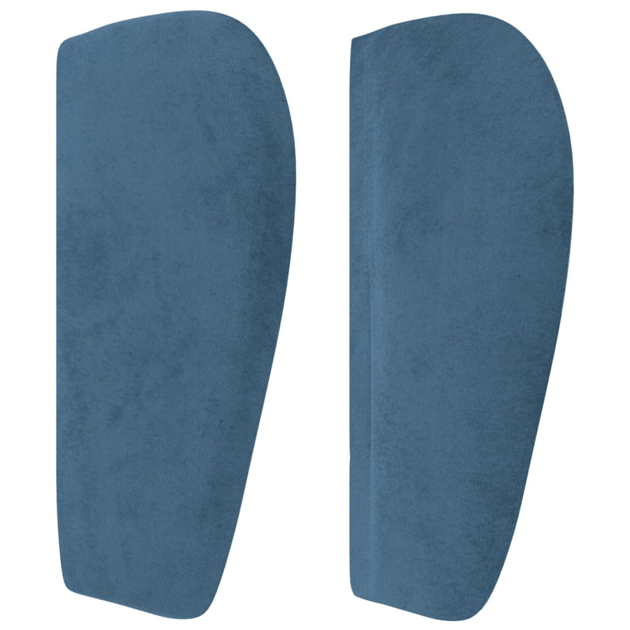 Hoofdbord Met Randen Fluweel 203 x 23 x 78/88 cm Donkerblauw