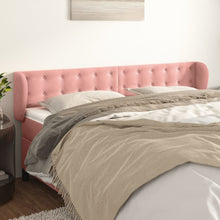 Hoofdbord Met Randen Fluweel 203 x 23 x 78/88 cm Roze