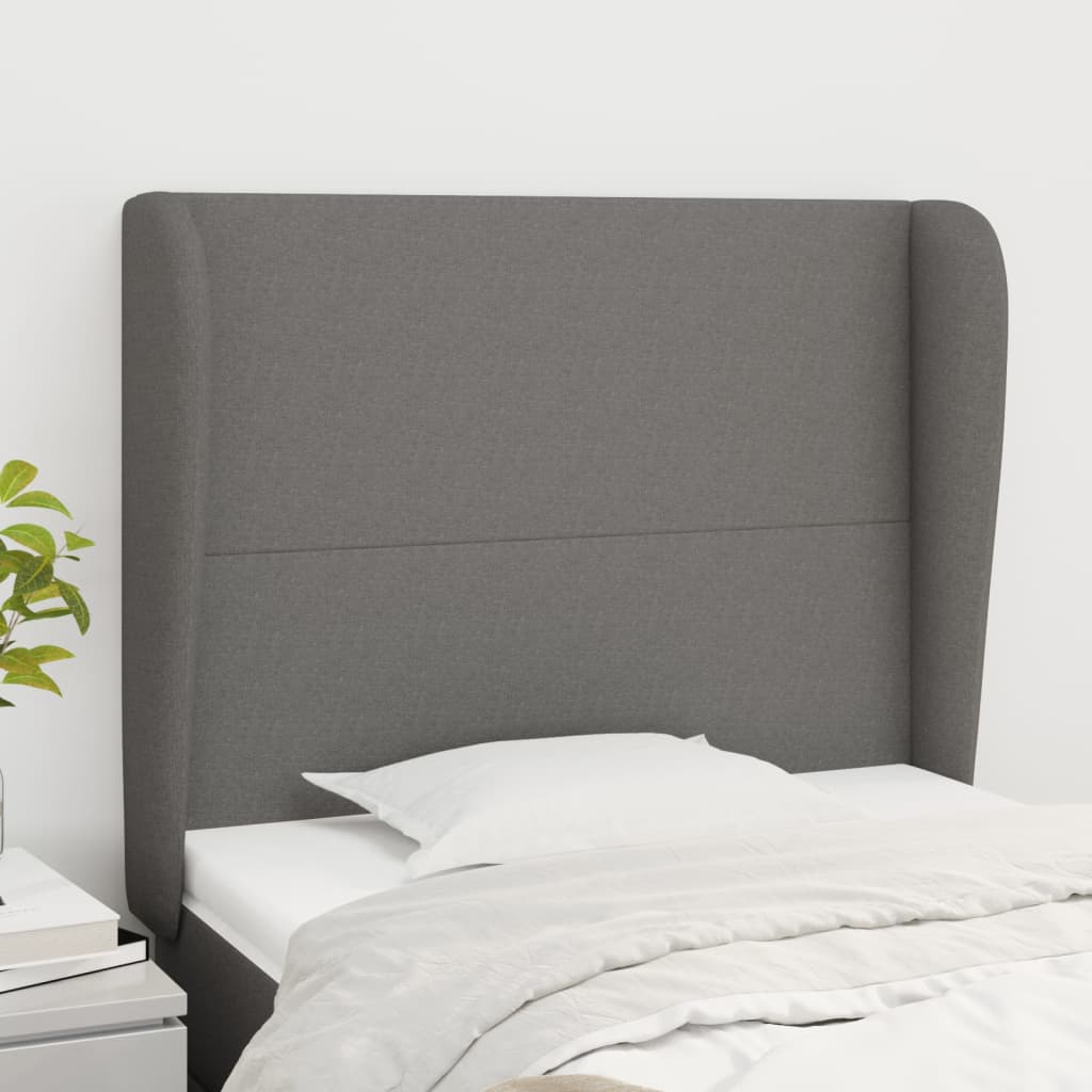 Hoofdbord Met Randen 147X23X118/128 Cm Stof Groen