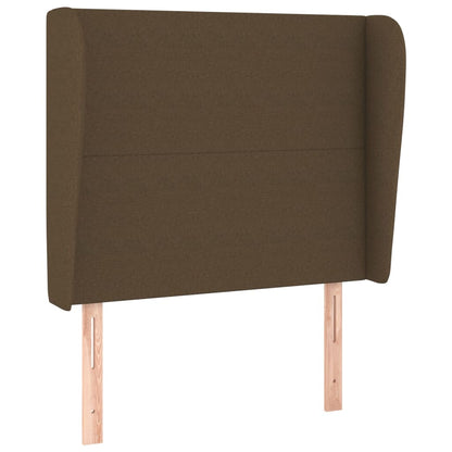 Hoofdbord met randen 83x23x118/128 cm stof donkerbruin 83 x 23 x 118/128 cm Donkerbruin